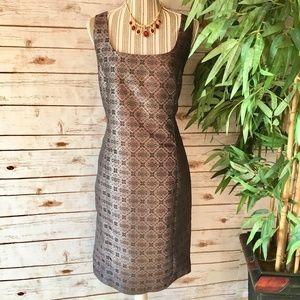 Victor Costa Metallic Sheath Dress Size 14